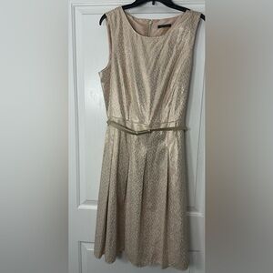 Gold Tommy Hilfiger pleaded dress